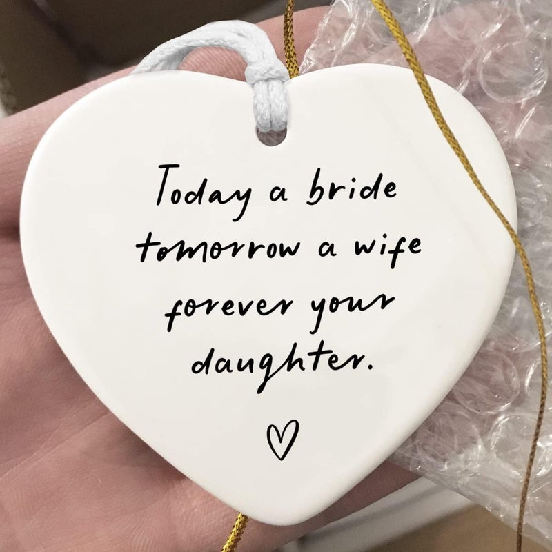 WCDHOR Mother of the Bride Gift from Daughter, Wedding Gift, Mother's Day Gift, Wedding Keepsake, Ceramic Heart Gift, Wedding Gift to Mother, Gift For Mom On Wedding Day From Daughter - Image 3